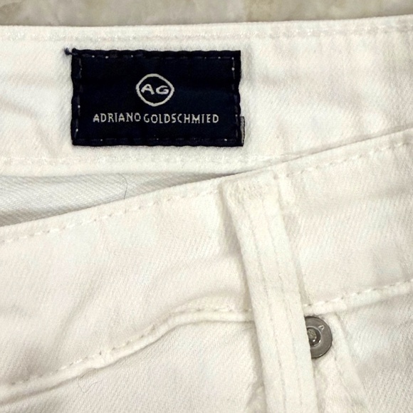 Adriano Goldschmied The Stevie Cuff Slim Straight Cuffed Women's White Jeans 31 - Picture 5 of 10